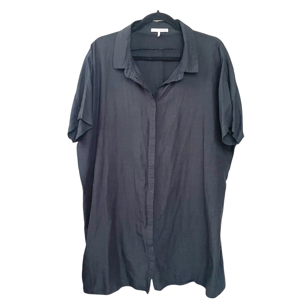 OAK + FORT Black Oversized Tunic Mini Dress Large